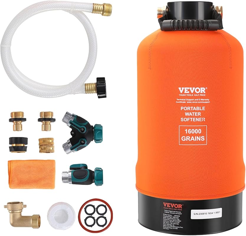 VEVOR 16,000 Grain Portable RV Water Softener with 3/4