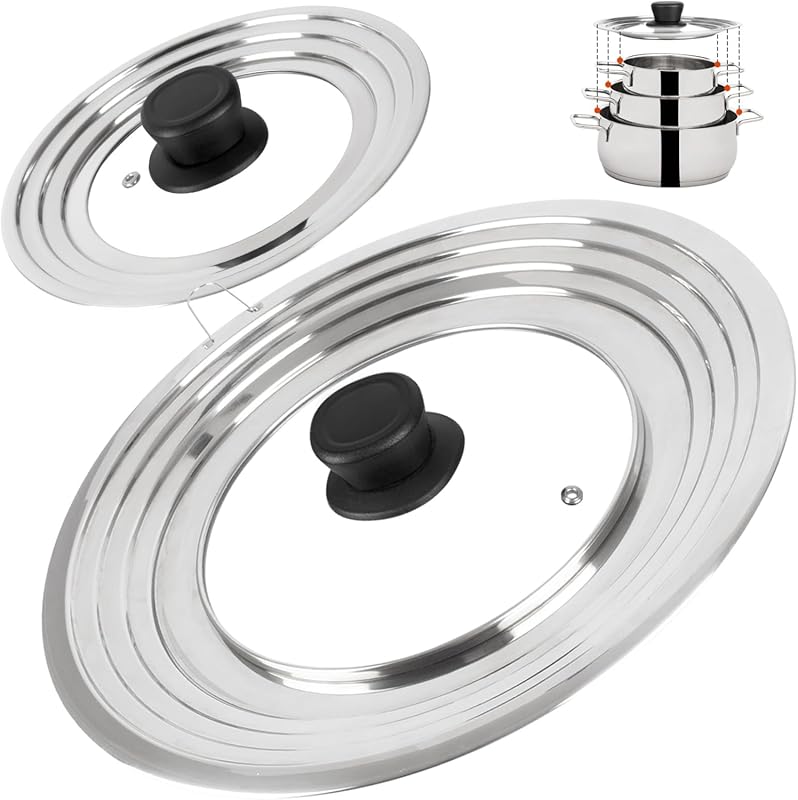 Universal Tempered Glass Lid for Pots, Pans, Skillets; Fits 6-12.5