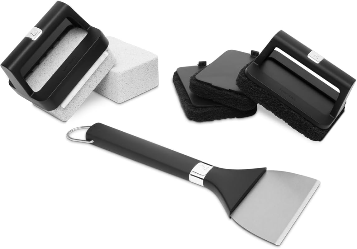 Weber 8-Piece Griddle Cleaning Kit with Scraper, Scour Pads, Stones & 