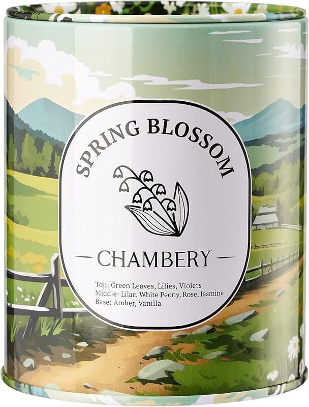 Spring Blossom Candle: Light Floral Fragrance, Soy Wax, 55-Hour Burn f