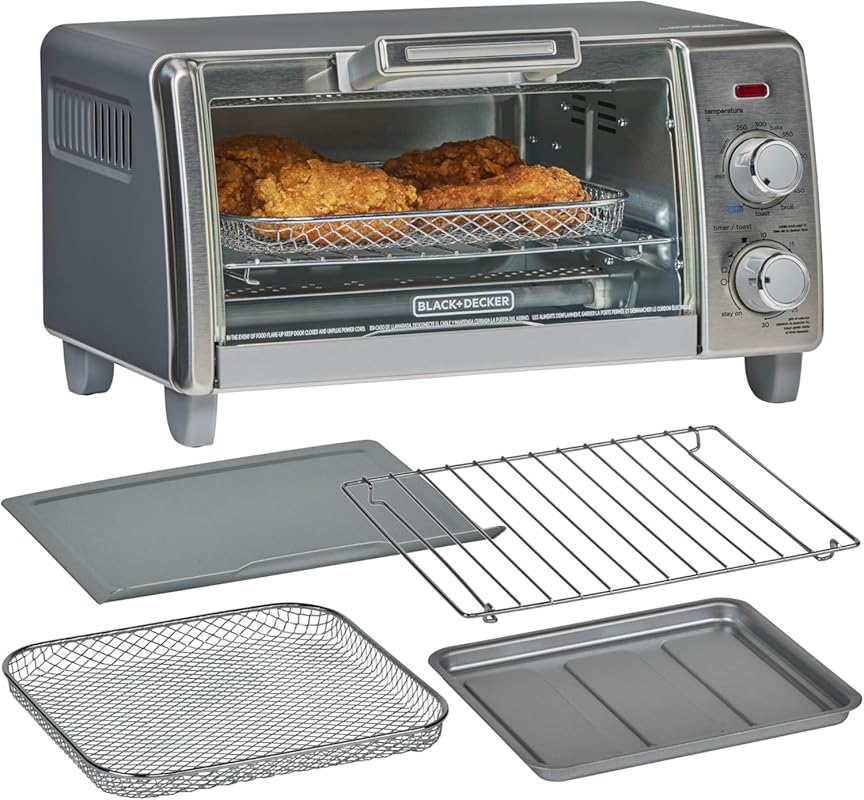 BLACK+DECKER Crisp 'N Bake Air Fry Convection Toaster Oven, 4-Slice, 5
