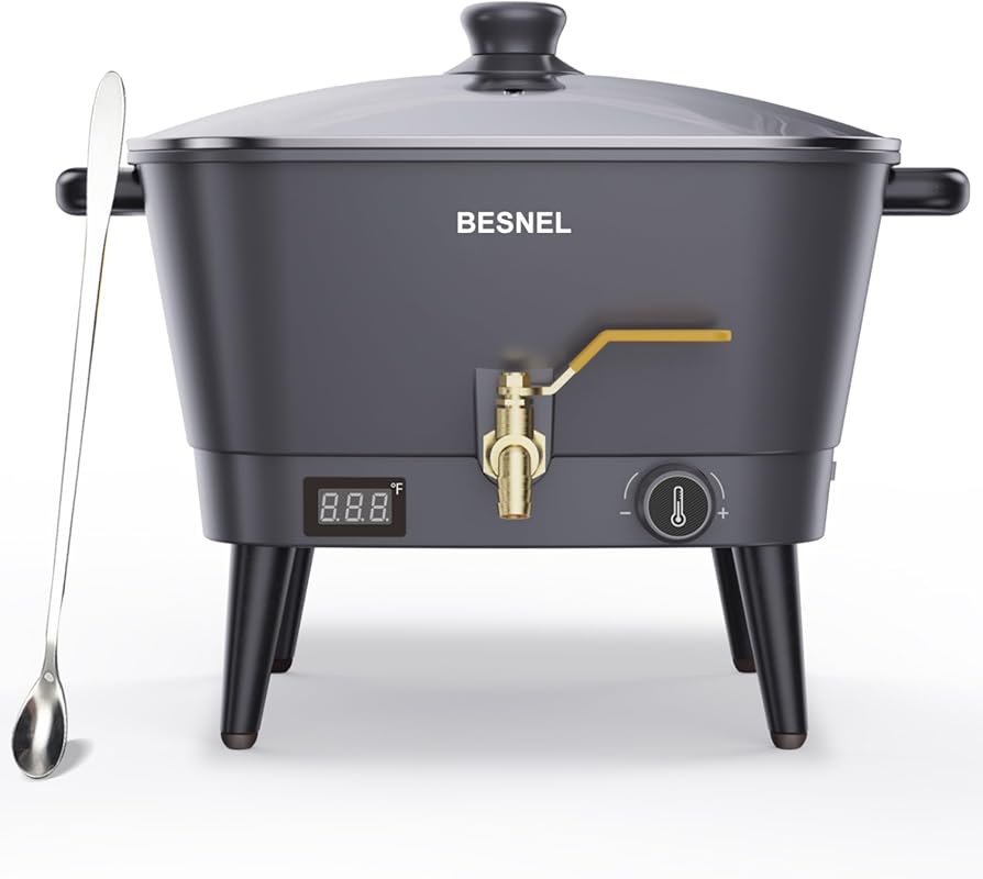 VOISEN Black 8Qts Electric Non-Stick Wax Melter for Candle Making, Tem