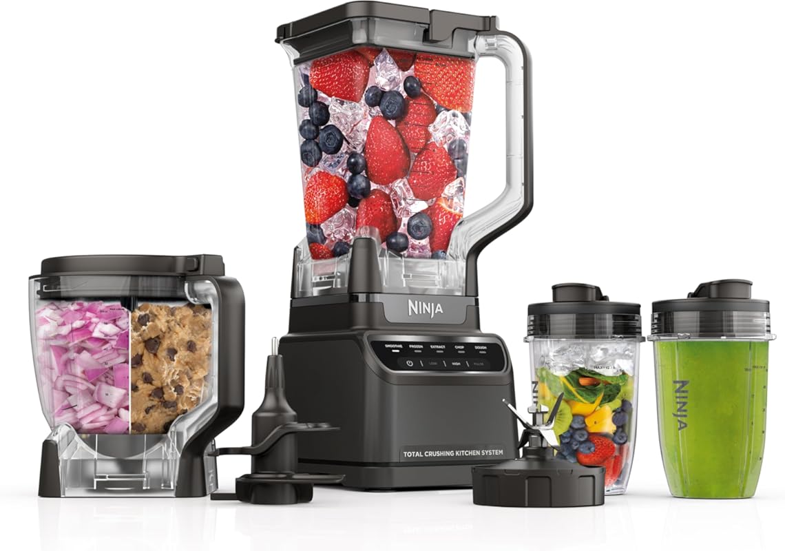 Ninja BR601AMZ All-in-One Kitchen System: 1200W Blender, 8-Cup Food Pr