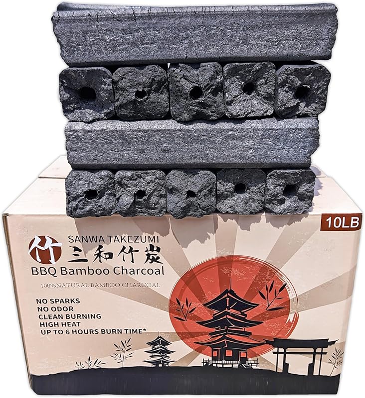 Premium 100% Natural Bamboo Charcoal BBQ Fuel - Chemical-Free, Smokele