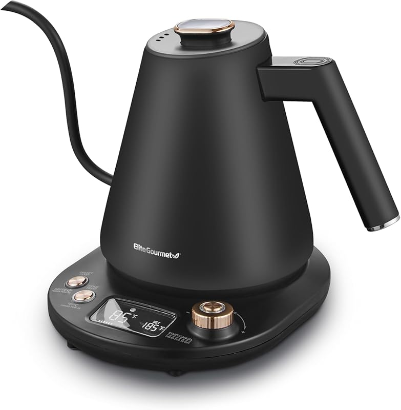 Elite Gourmet EKT3001 1L Digital Kettle: Stainless Steel, Programmed T