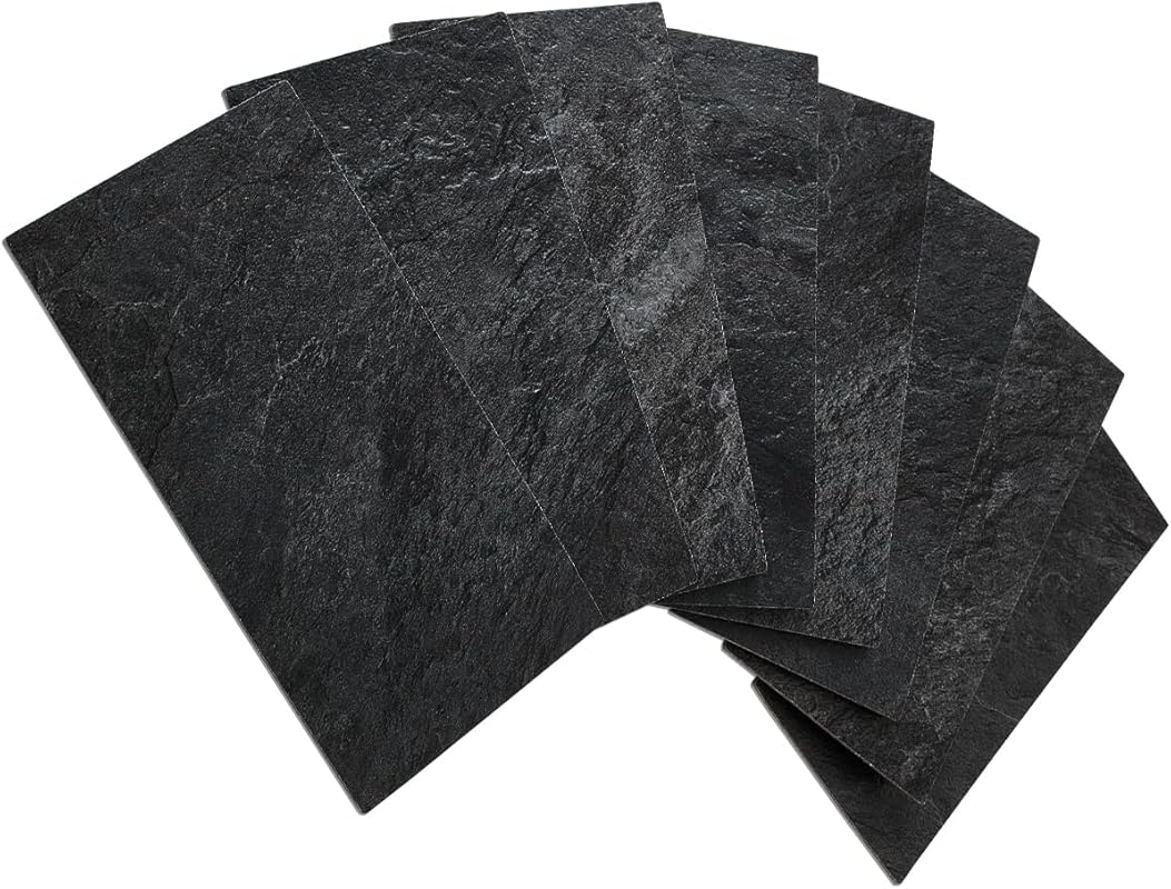 AULIGET 100-Piece Black Slate Peel and Stick Backsplash Wall Tiles for