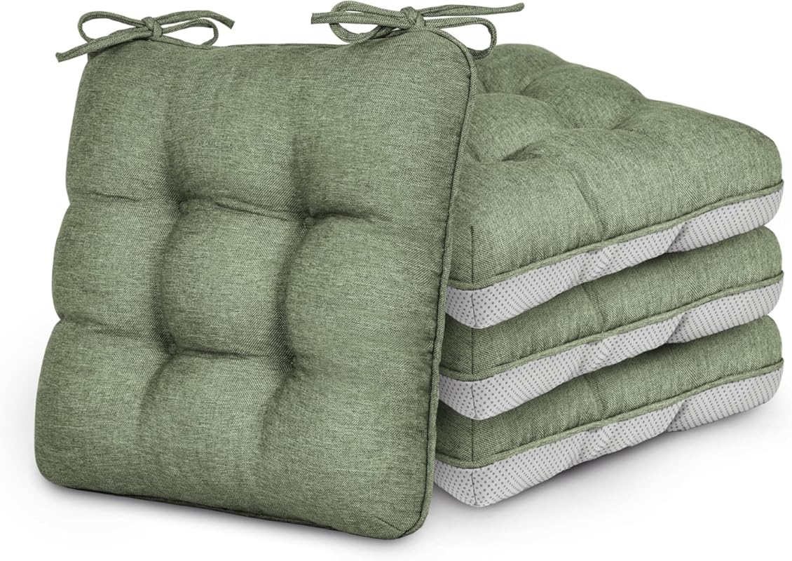 Love's cabin Memory Foam Chair Cushions Set of 4, Indoor/Outdoor Dinin