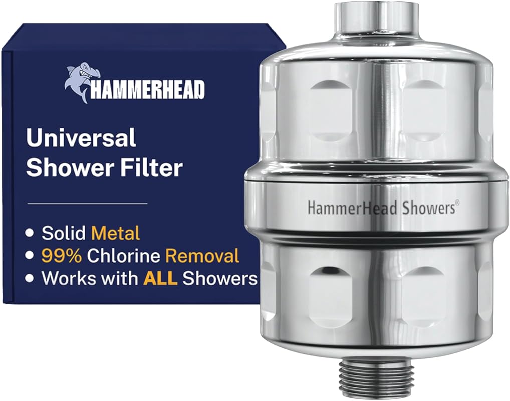 HammerHead Showers Solid Metal Shower Head Filter – KDF 55 Universal,