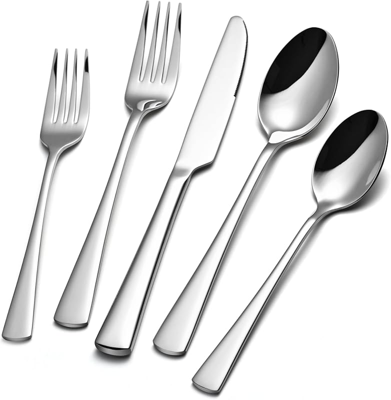KINGSTONE Forged 40-Piece Silverware Set for 8, 18/10 Stainless Steel 