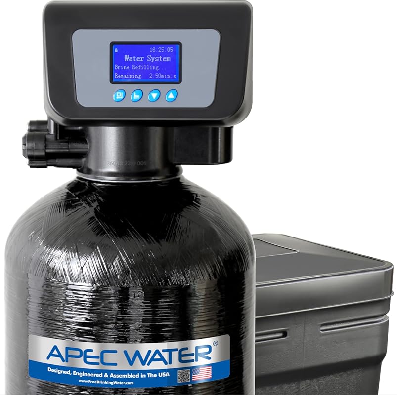 APEC SOFTENER-HE-45-FG Whole House Water Softener, 45K Grains, Digital