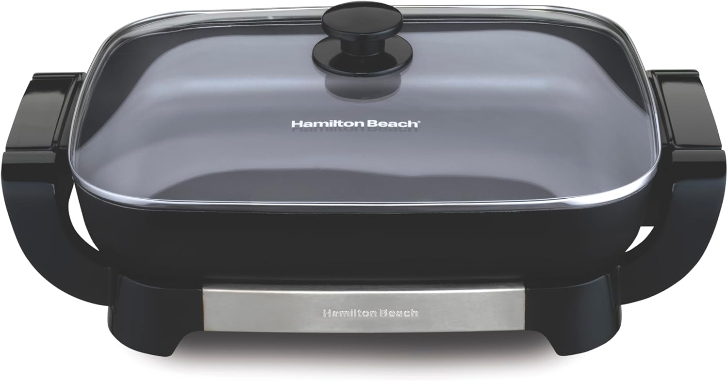 Hamilton Beach 38531 Electric Skillet, PFAS-Free Durathon Ceramic, Rem