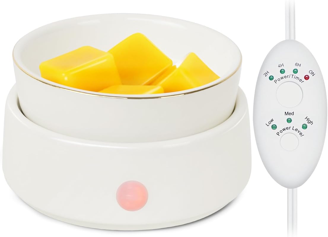 Ceramic Electric Wax Melt Warmer with Safety Timer, Auto Shut-Off, Adj