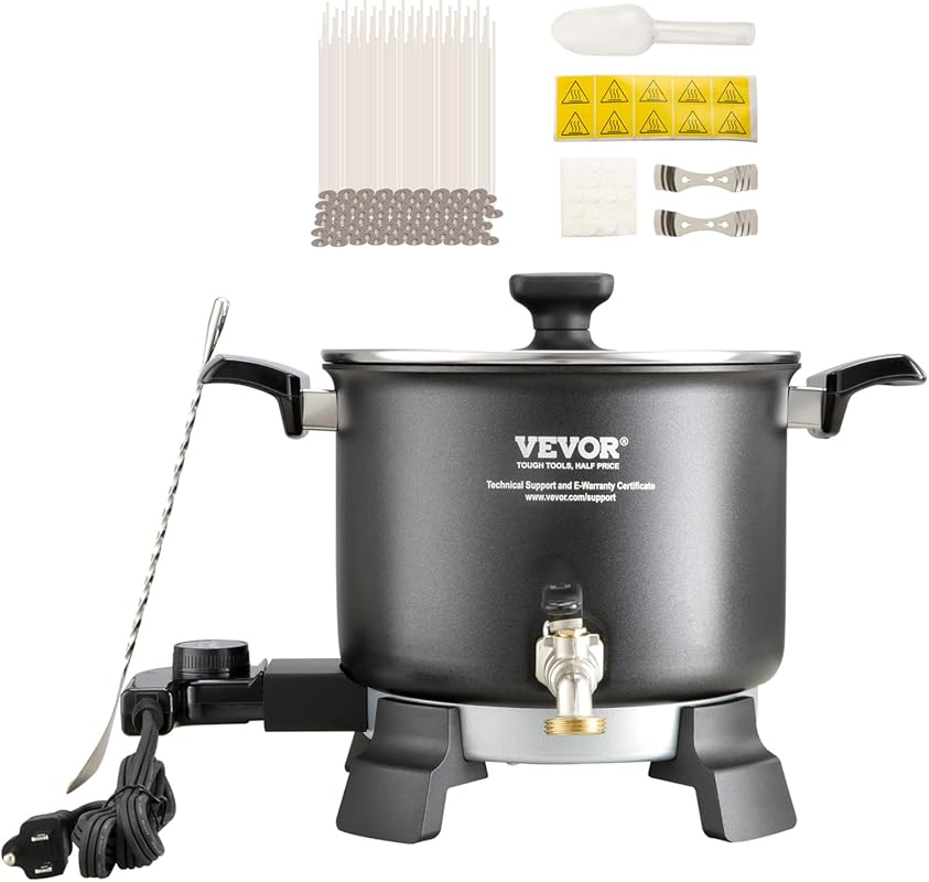 VEVOR 8Lbs Large Electric Wax Melter for Candle Making, 4-Level Temp C