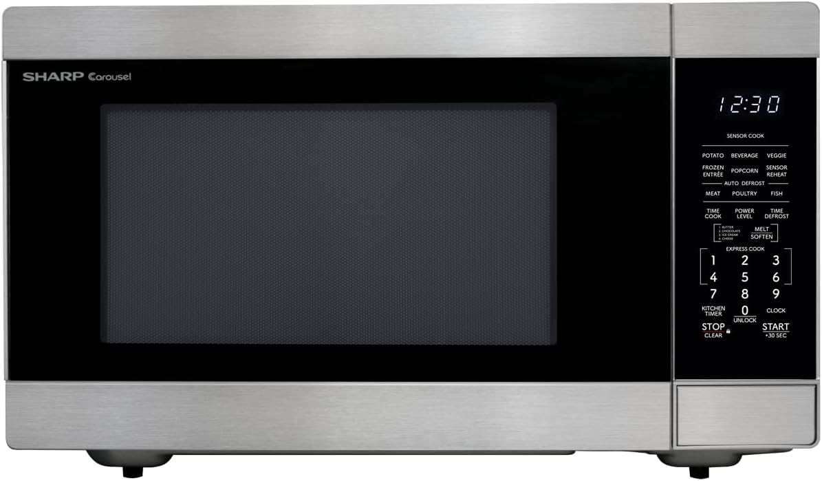 SHARP 2.2 Cu Ft Countertop Microwave Oven, 1200W, Stainless Steel with