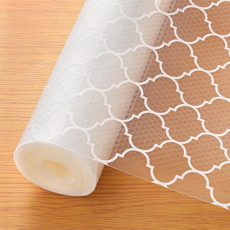 Cooyes Non-Adhesive Waterproof EVA Shelf Liner for Kitchen Cabinets, R