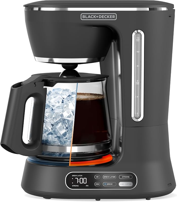 BLACK+DECKER Split Brew 12-Cup Digital Coffee Maker for Iced or Hot Co