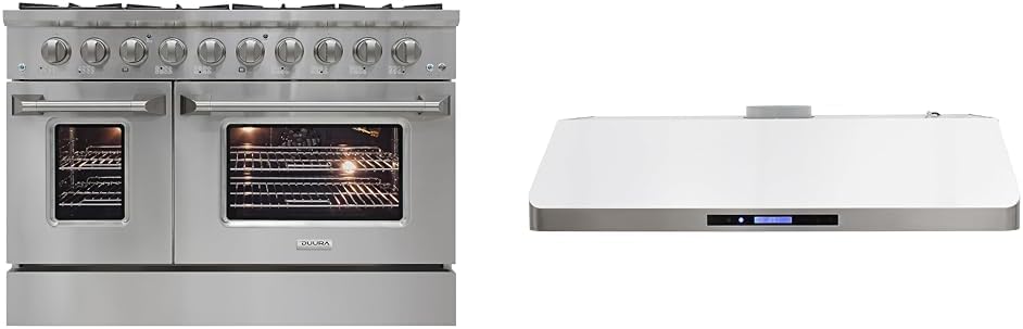 48-Inch Gas Range with 8 Burner Cooktop and Integrated Range Hood Appl