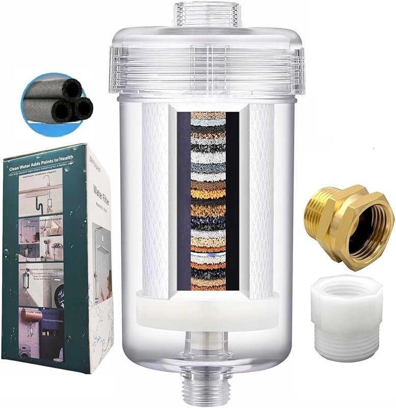 1 Micron Washing Machine & RV Shower Filter: Reusable Carbon; Removes 