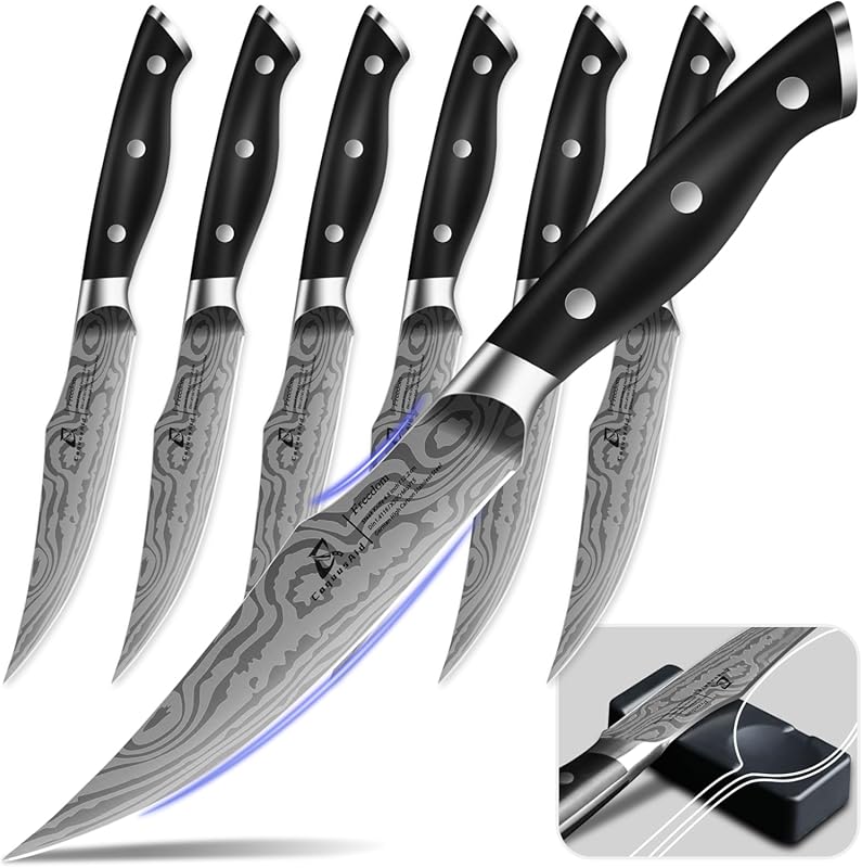 German Stainless Steel Steak Knives Set of 6, 4.8