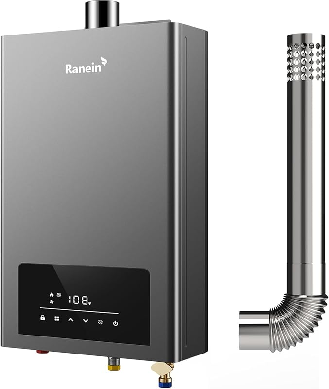 Ranein Indoor Propane Gas Tankless Water Heater, 3.6 GPM, 80,000 BTU, 