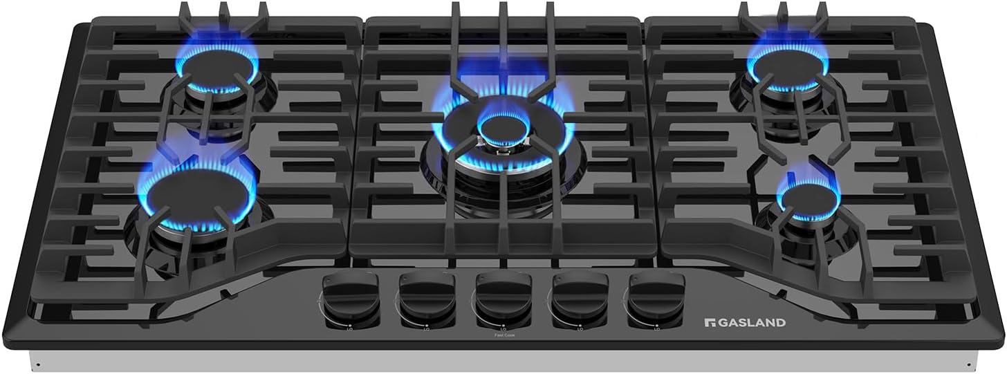 GASLAND PRO GH2365EF 36-inch Gas Cooktop with 5 Italy Sabaf Burners, B