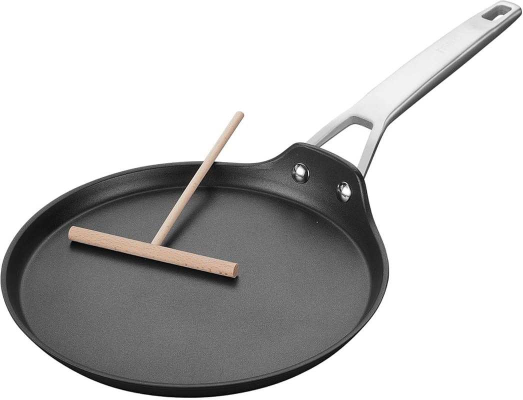 MsMk 8-Inch Nonstick Crepe Pan with Spreader, Titanium Ceramic Flat Sk