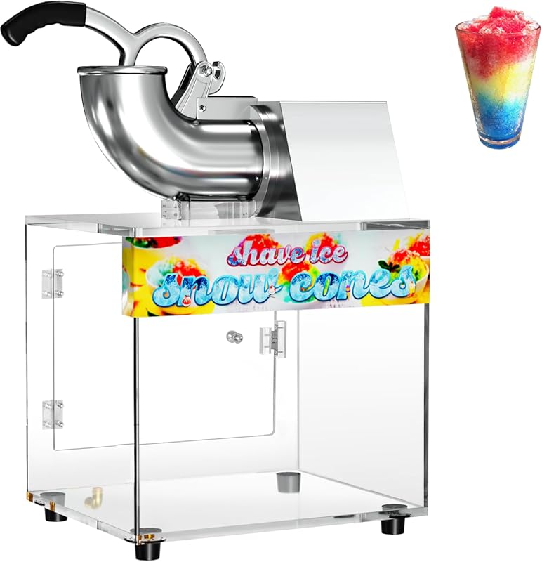 Commercial Electric Snow Cone Machine 300W, 500 lbs/hr Fluffy Shaved I