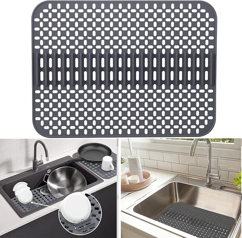 Grey Silicone Rubber Sink Protector Mat 17