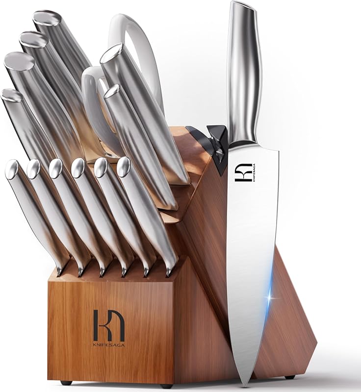 14-Piece Premium Japanese High Carbon Stainless Steel Knife Block Set