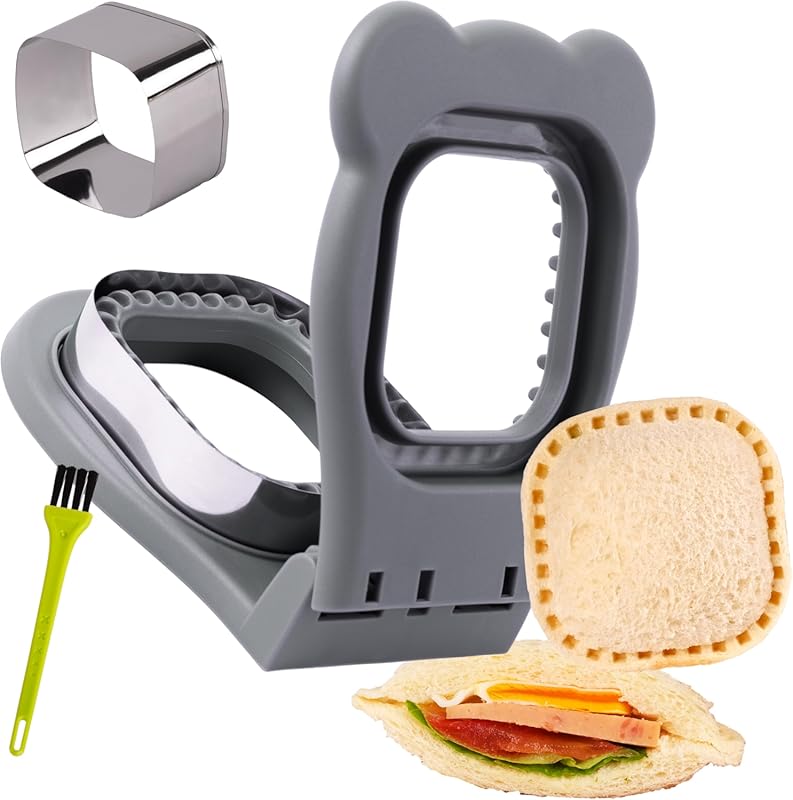 Uncrustables Sandwich Maker Sealer Cutter, Crustless PB&J Maker, Squar