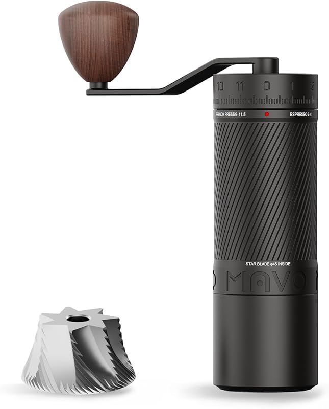 MAVO Phantox Pro Manual Coffee Grinder: 45mm Stainless Steel Burr, 120
