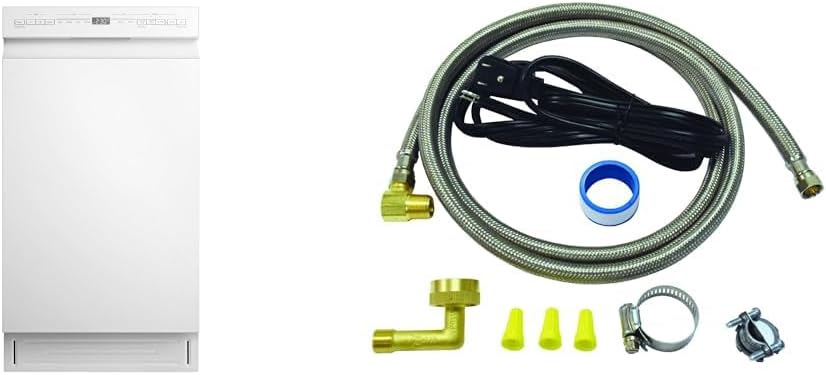 Midea MDF18A1AWW Built-in Dishwasher, 8 Place Settings, 6 Programs, St