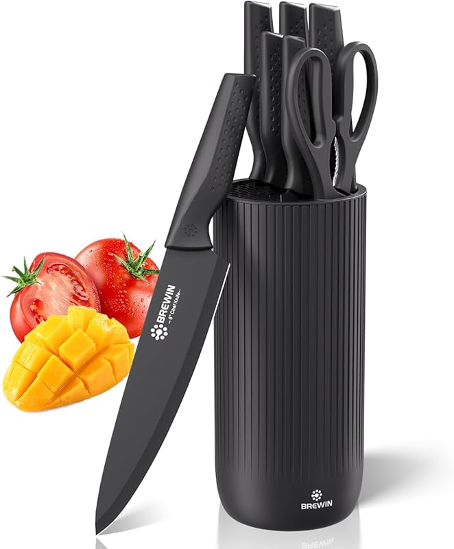 Brewin Kitchen Knife Set with Universal Block, Dishwasher Safe, High Q