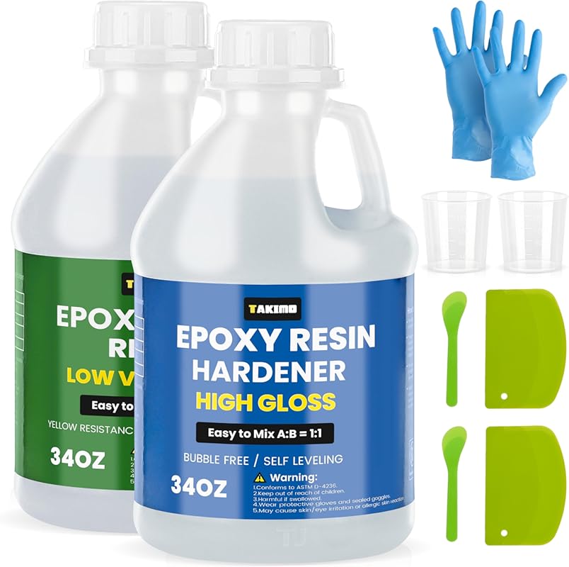 TAKIMO Crystal Clear Epoxy Resin Kit (68oz)