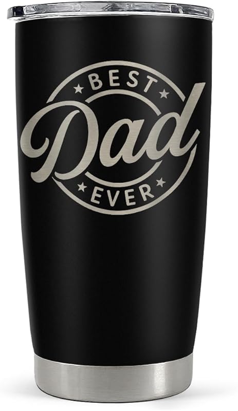 SANDJEST Best Dad Ever 20oz Insulated Stainless Steel Tumbler with Lid