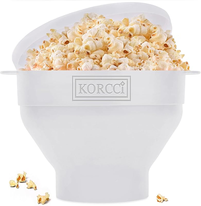 Korcci Original Collapsible Silicone Microwave Popcorn Popper, No Oil 