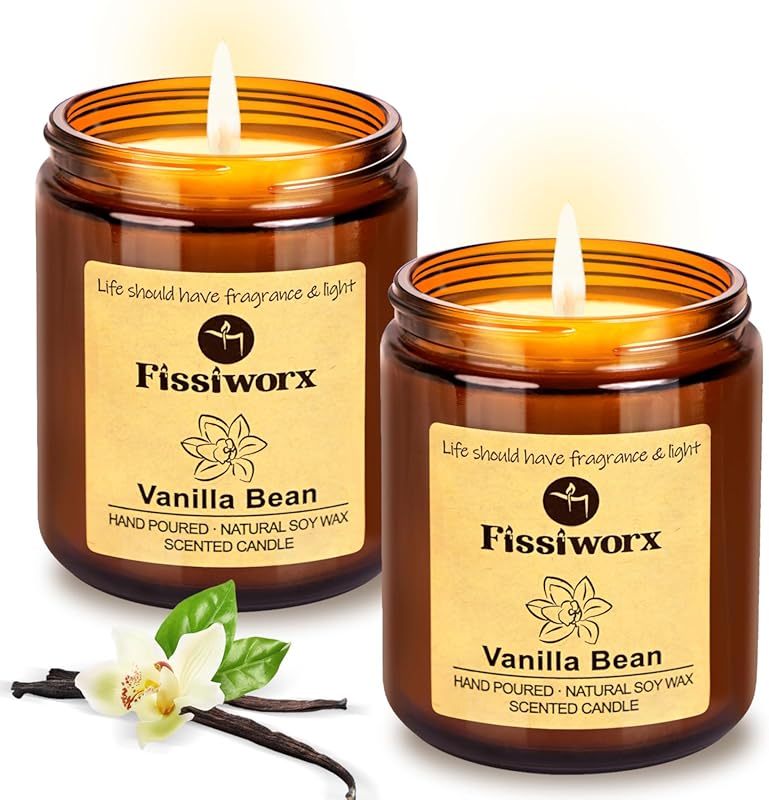 Vanilla Scented Odor Eliminating Soy Candle Set 2 Pack