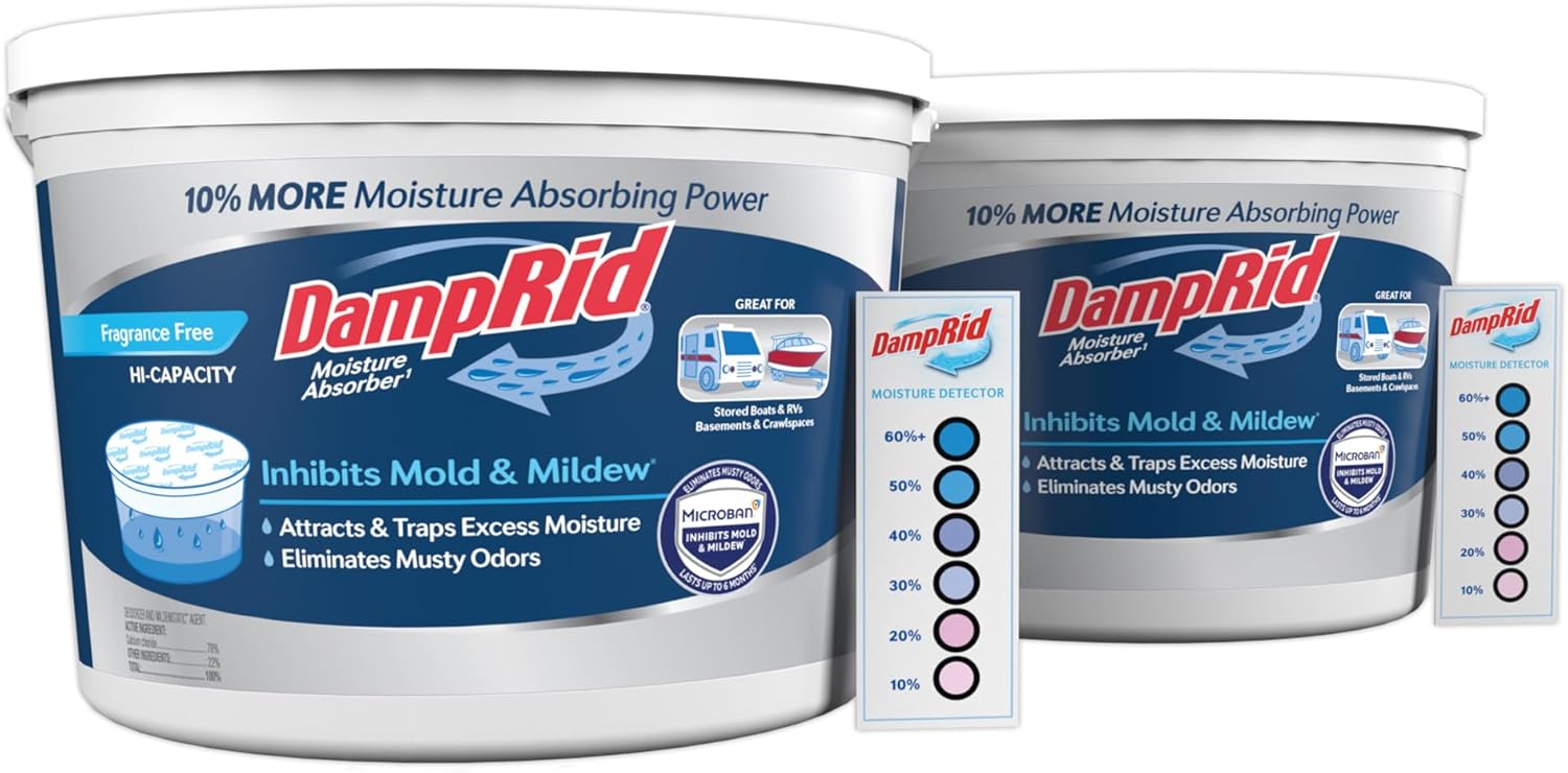 DampRid Hi-Capacity Fragrance-Free Moisture Absorber Bucket (2 Pack) w