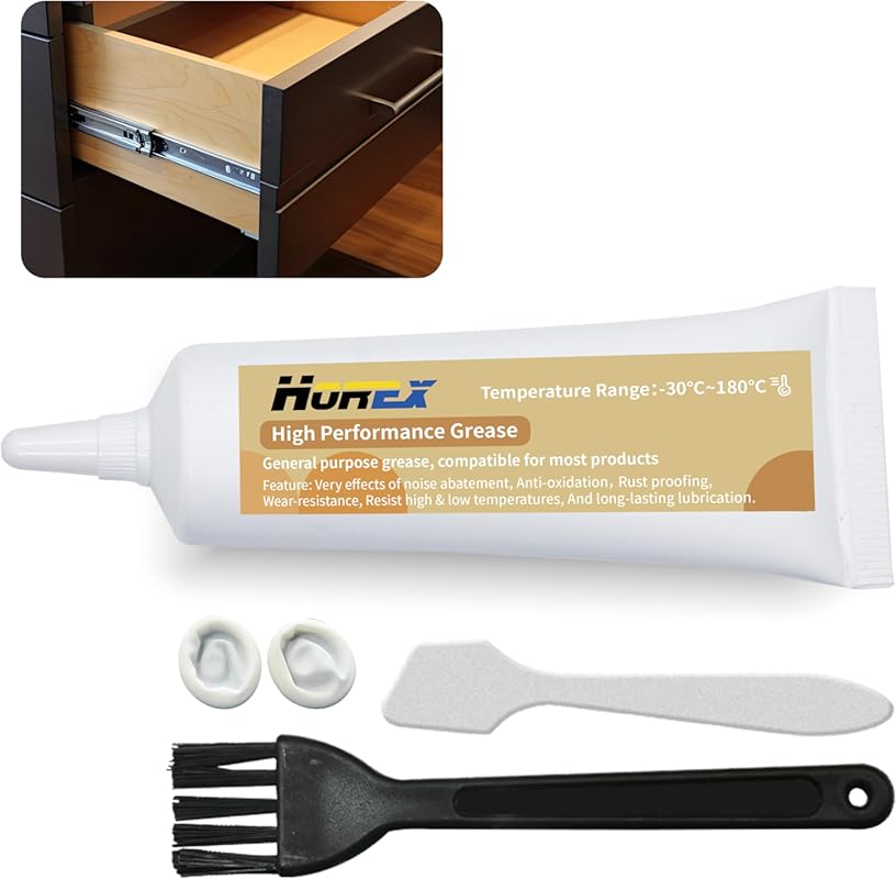 20g Drawer Slide Grease & Cabinet Lubricant: Lithium Lube for Hinges &
