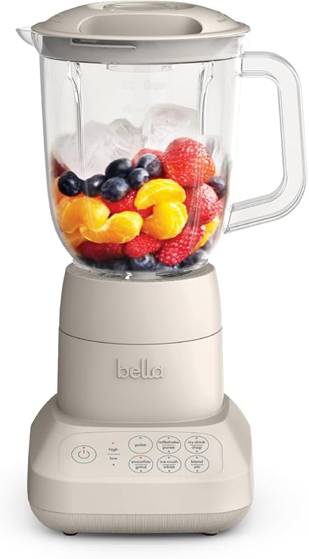 bella 10-Speed Countertop Blender, Slim Flip & Store Design, 48oz Dish