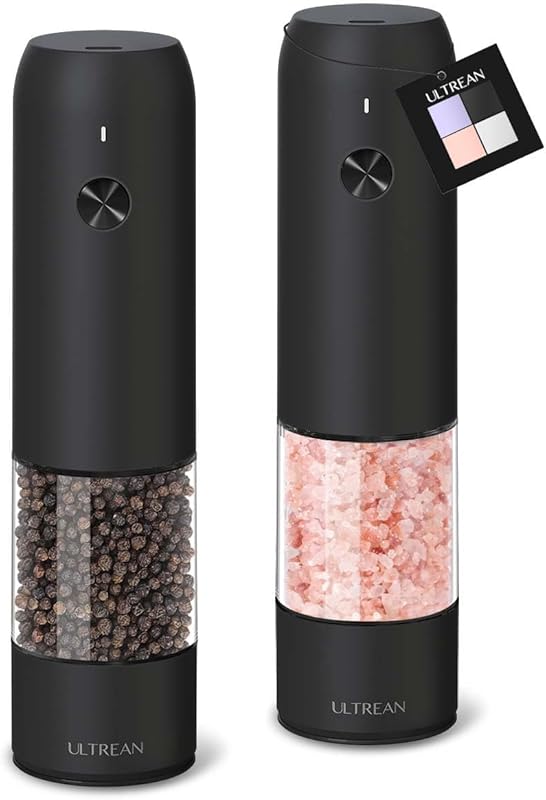 Ultrean Rechargeable Automatic Salt & Pepper Grinder with 6 Adjustable