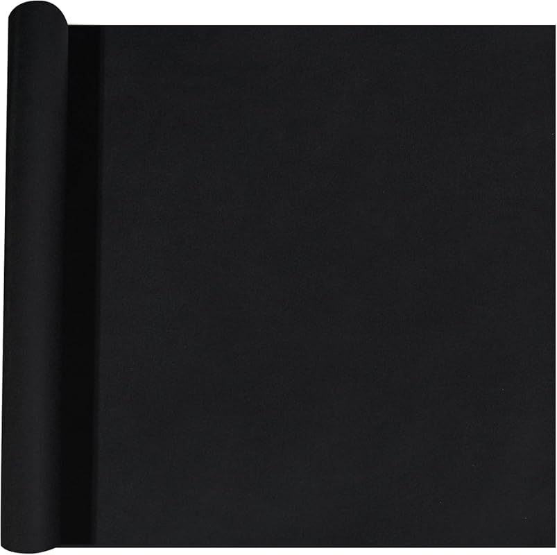 Black 24x394 Inch Solid Color Matte Peel and Stick Wallpaper, Self-Adh