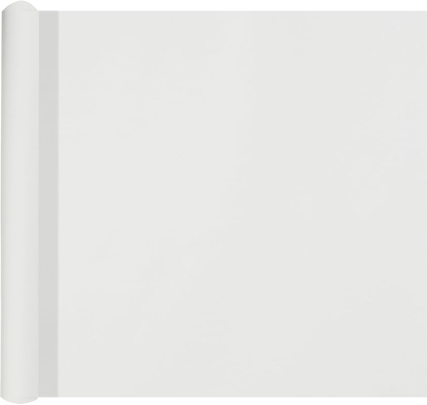 White 24x394 Inch Solid Color Peel and Stick Wallpaper, Self-Adhesive 