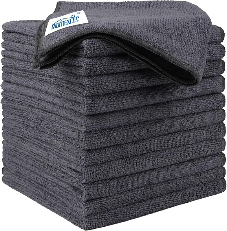 HOMEXCEL 12 Pack Microfiber Cleaning Cloths, Ultra Absorbent, Lint & S