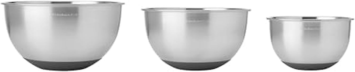 KitchenAid Set of 3 Stainless Steel Mixing Bowls