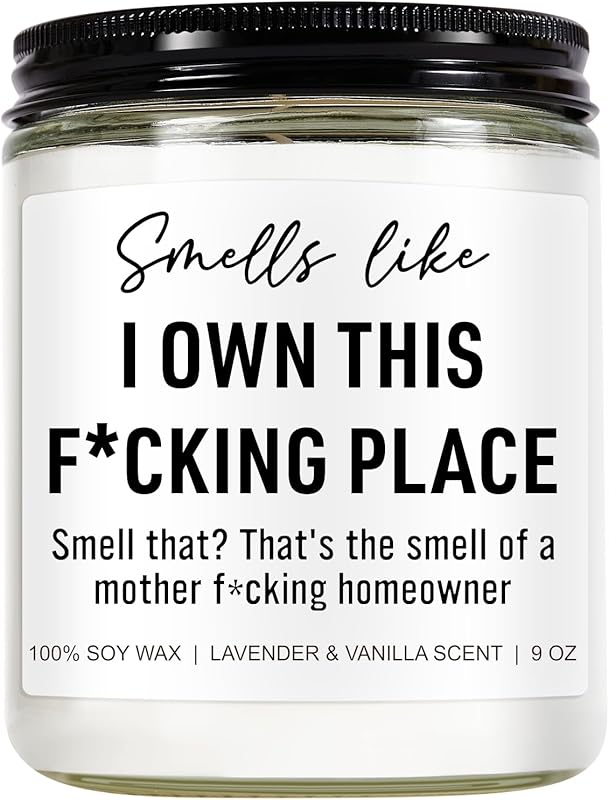Funny Scented Housewarming Candle (9 oz) for New Homeowners, First Apa