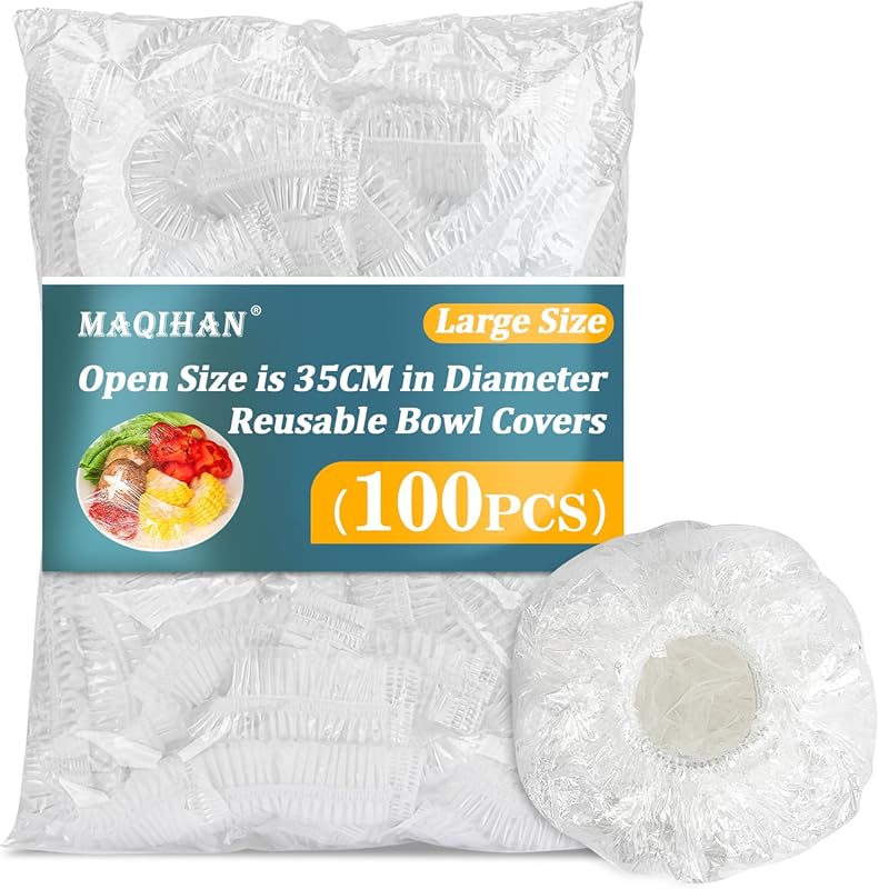 MAQIHAN 100 Reusable Elastic Bowl Covers for Sourdough Bread Proofing 