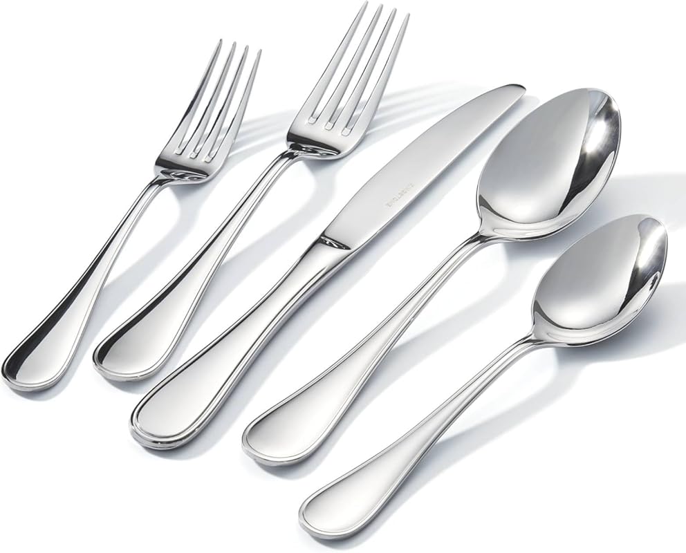 KINGSTONE Teardrop 40-Piece Silverware Set for 8, 18/10 Stainless Stee