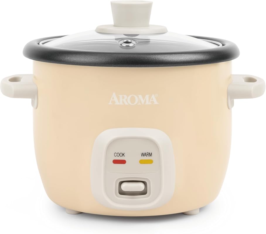 AROMA Mini Rice Cooker, 2-Cup Uncooked (4-Cup Cooked) Multi-Cooker for