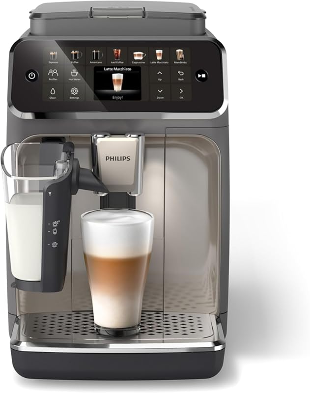 Philips 4400 Series Fully Automatic Espresso Machine with LatteGo, Gri